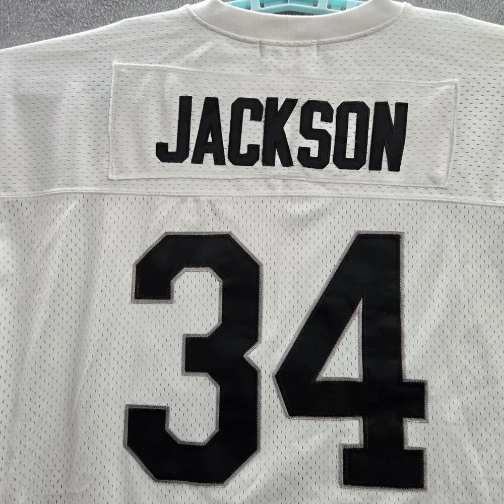 Oakland Raiders Men Jersey 54 White Bo Jackson 24 Embroidery Mitchell‎ & Ness